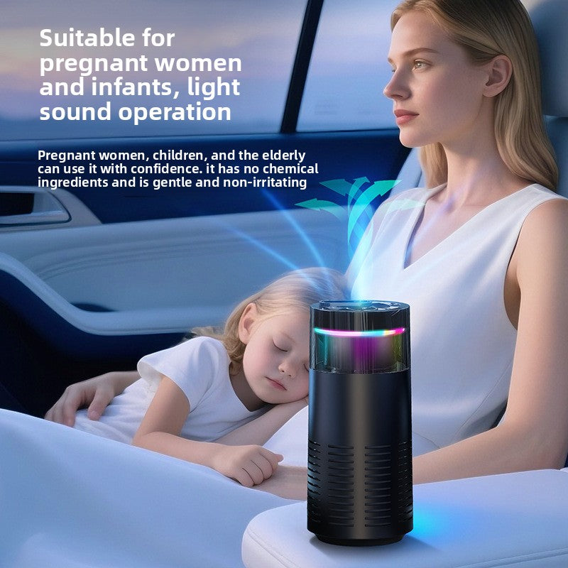 Purificador de Aire para Coche Recargable con Aromaterapia y Luz Ambiente