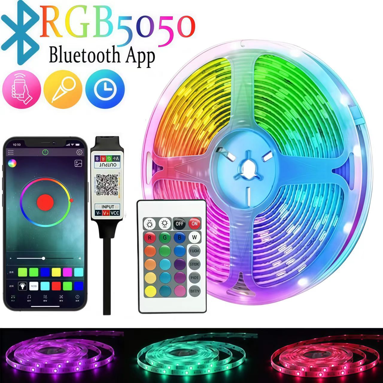 Tira LED RGB con Bluetooth y Mando a Distancia