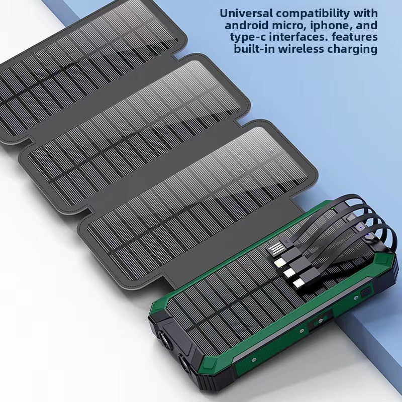 Batería Solar Portátil 20000mAh con Carga Inalámbrica