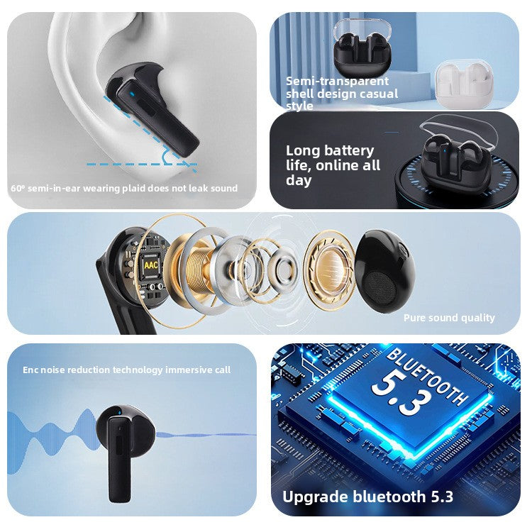 Auriculares Bluetooth 5.3 con Cancelación de Ruido