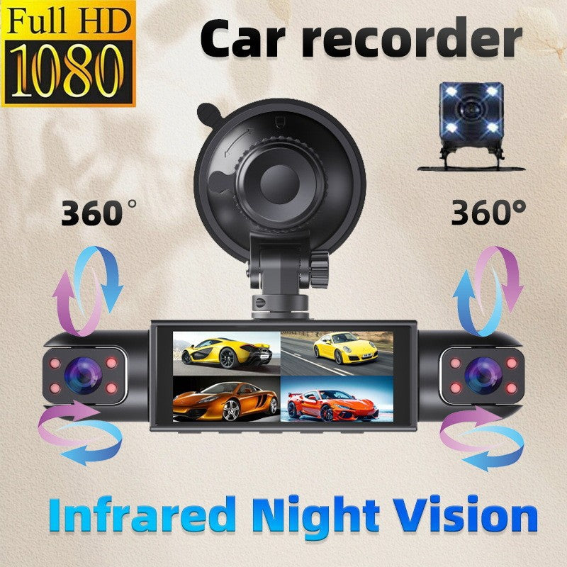 Cámara de Coche con 4 Objetivos y WiFi 1080P