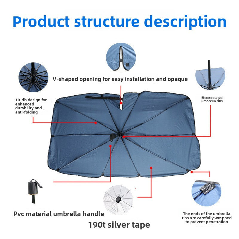 Parasol para Parabrisas de Coche Plateado Telescópico