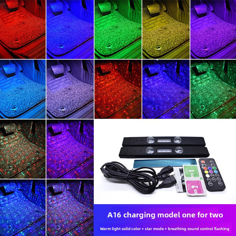 Luces LED de Ambiente para Interior de Coche RGB