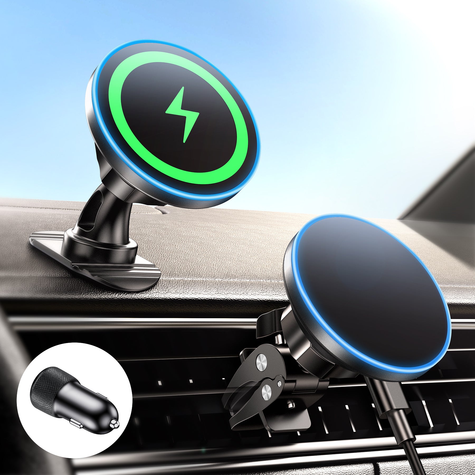 Cargador Inalámbrico Magnético para Coche 15W