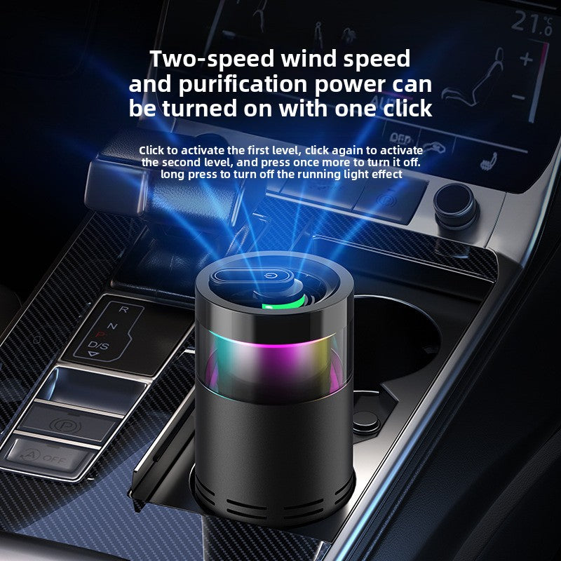 Purificador de Aire para Coche Recargable con Aromaterapia y Luz Ambiente